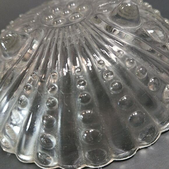 Vintage 4 5/8" Anchor Hocking Clear Boopie Pattern Footed Bowl, Bubble Pattern - Picture 7 of 10